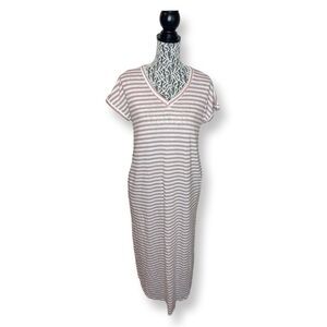 Dusty Pink Striped Maxi Dress
